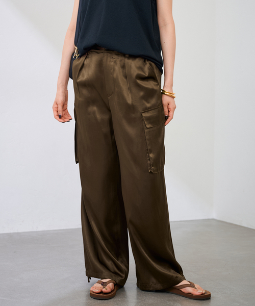FRAMeWORK スラックス パンツ サテンカーゴパンツ レディース