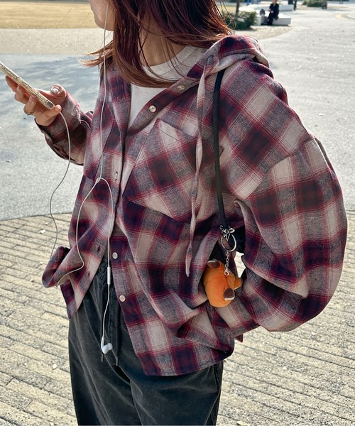 PILIT ブラウス シャツ フードチェックシャツ レディース : ZOZOTOWN PILIT ブラウス シャツ フードチェックシャツ レディース : ZOZOTOWN