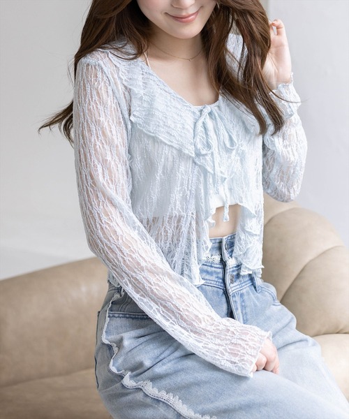 clear tシャツ フリルレースカーディガン レディース : ZOZOTOWN Yahoo