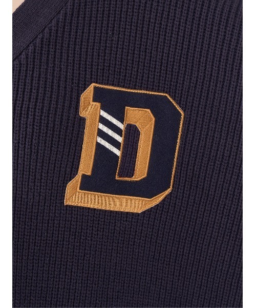 Darich カーディガン カレッジワッペンVネックニット