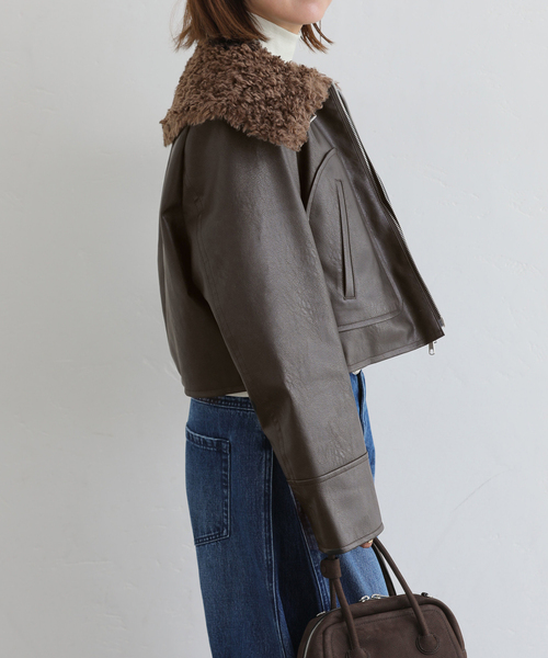 U by SPICK&SPAN コート アウター フェイクレザーショート U by SPICK&SPAN コート アウター フェイクレザーショート