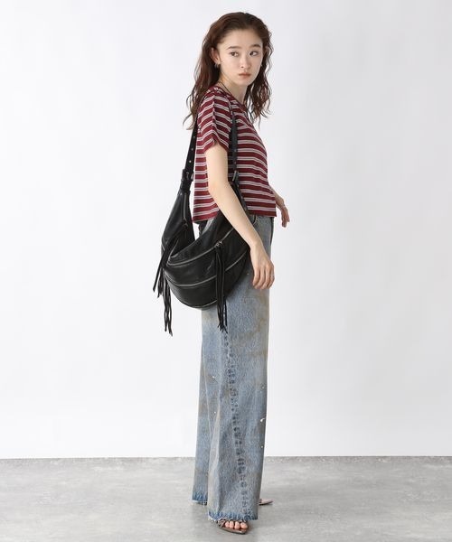 [JEANASIS] обработка Denim брюки SMALL голубой женский 