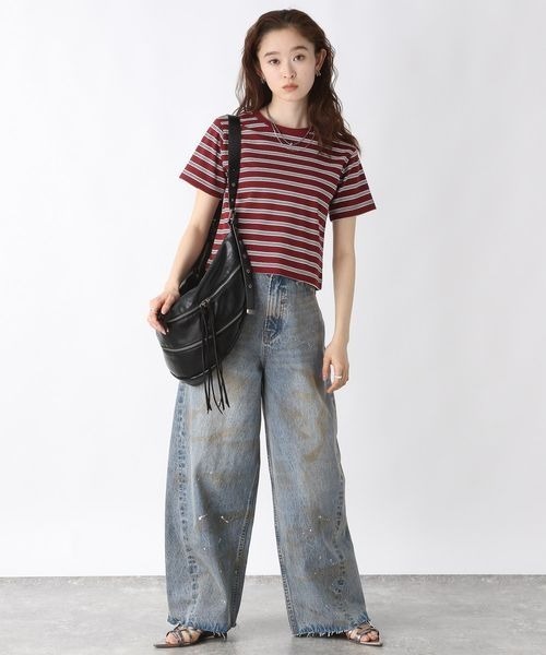 [JEANASIS] обработка Denim брюки SMALL голубой женский 