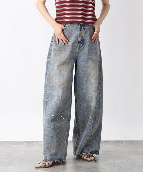 [JEANASIS] обработка Denim брюки SMALL голубой женский 