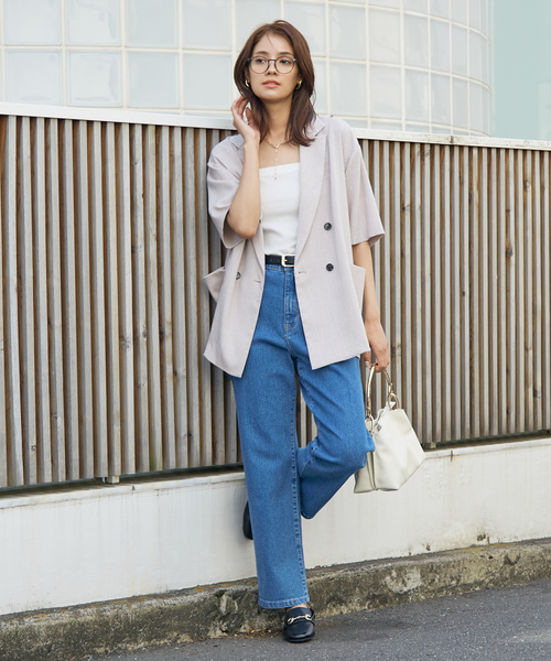 「abahouse mavie」 テーラードジャケット フリー グレイッシュベージュ レディース_画像5