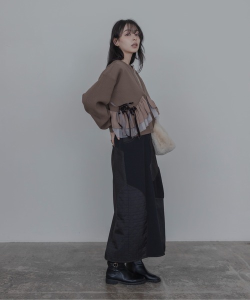 Eimee Law（エイミーロウ） カーディガン ランダムリボンフリルニット