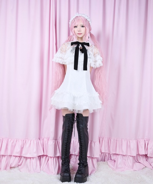 AVENCHUMU ワンピース Lace ＆ frill cape one piece : ZOZOTOWN Yahoo