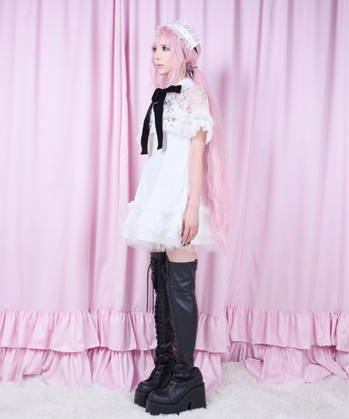 AVENCHUMU ワンピース Lace ＆ frill cape one piece : ZOZOTOWN Yahoo
