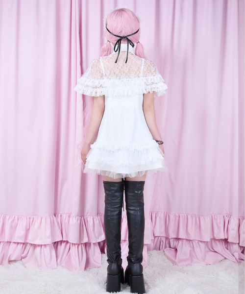 AVENCHUMU ワンピース Lace ＆ frill cape one piece : ZOZOTOWN Yahoo