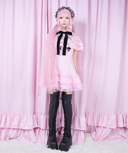 AVENCHUMU ワンピース Lace ＆ frill cape one piece : ZOZOTOWN Yahoo