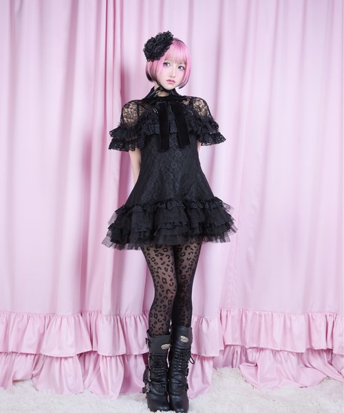 AVENCHUMU ワンピース AVENCHUMU ワンピース Lace ＆ frill cape one piece : ZOZOTOWN Yahoo