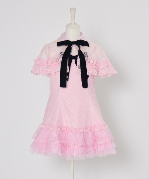 ワンピース AVENCHUMU Lace & frill cape one piece AVENCHUMU ワンピース Lace ＆ frill cape one piece : ZOZOTOWN Yahoo
