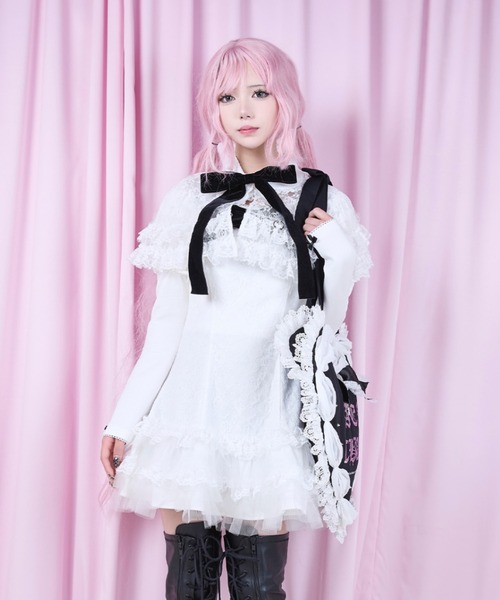 AVENCHUMU ワンピース Lace ＆ frill cape one piece : ZOZOTOWN Yahoo