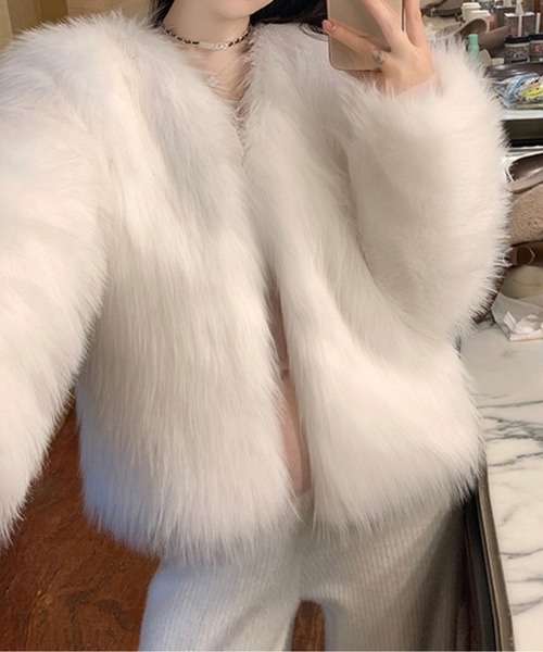 コート アウター エコファーショートコート レディース : ZOZOTOWN