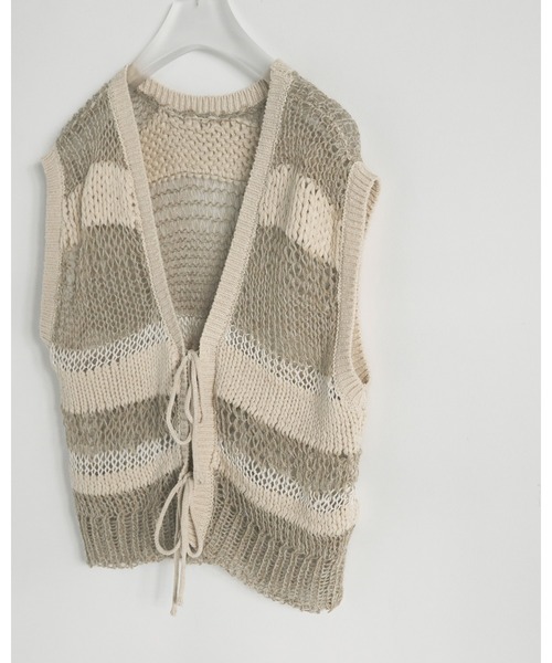 anuke（アンヌーク） ベスト ジレ Border Knit Vest レディース