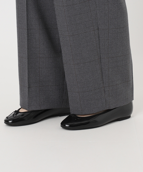 IENA スラックス パンツ サスペンダーチェックパンツ レディース