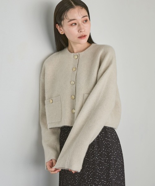 【アパートバイ／Apart by】♦︎完売品♦︎CNラクーンコンカーディガン アパートバイ／Apart by】♦︎完売品♦︎CNラクーンコンカーディガン