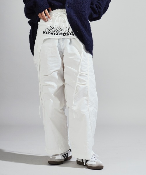 Chick パンツ Separate-fabric Docking Layered Nylon Pants / 別生地