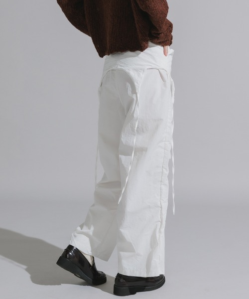 Chick パンツ Separate-fabric Docking Layered Nylon Pants / 別生地