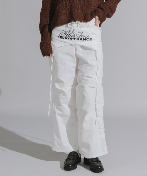 Chick パンツ Separate-fabric Docking Layered Nylon Pants / 別生地