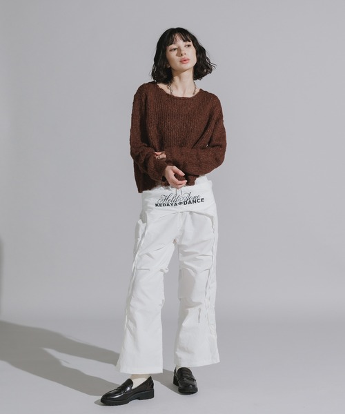 Chick パンツ Separate-fabric Docking Layered Nylon Pants / 別生地