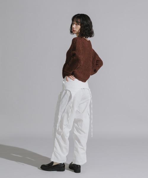 Chick パンツ Separate-fabric Docking Layered Nylon Pants / 別生地