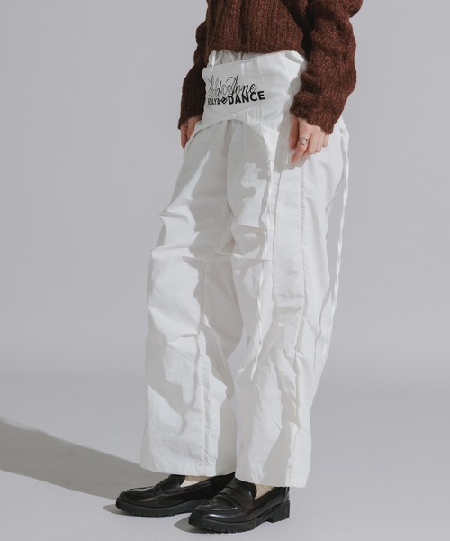 Chick パンツ Separate-fabric Docking Layered Nylon Pants / 別生地