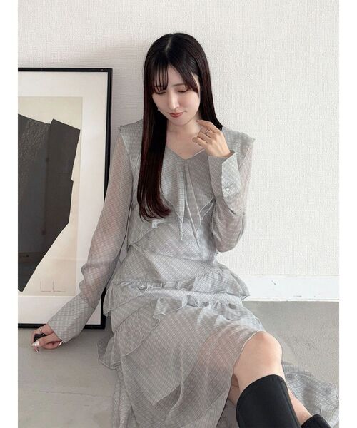 MERCURYDUO（マーキュリーデュオ） ワンピース ラッフルイレヘムロング