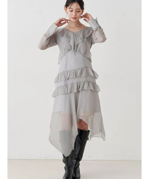 MERCURYDUO（マーキュリーデュオ） ワンピース ラッフルイレヘムロング