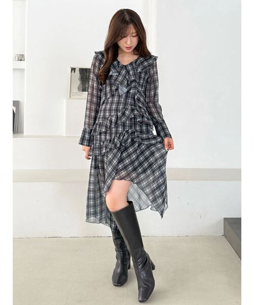 MERCURYDUO（マーキュリーデュオ） ワンピース ラッフルイレヘムロング