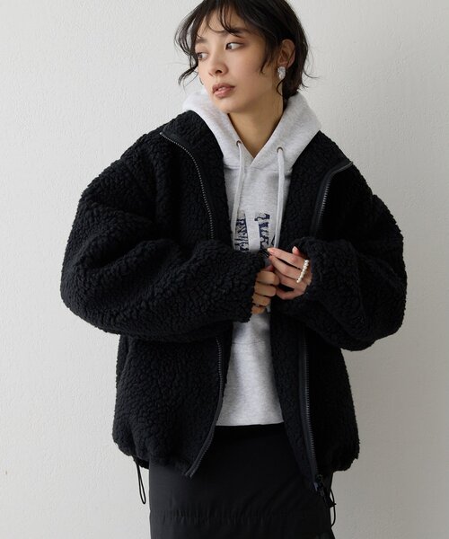 一度のみ着用 ウィムガゼット☆ダブルストレッチジャケット ブラック ダブルストレッチジャケット | Whim Gazette(ウィム ガゼット