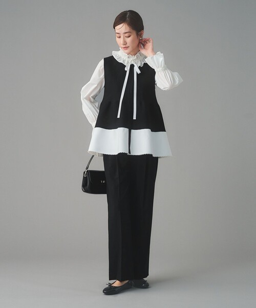 新品 ユナイテッドアローズ ペプラムベスト ジレ UNITED ARROWS UNITED ARROWS（ユナイテッドアローズ） ベスト ジレ ミックスヤーン