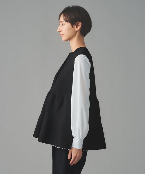 週末値下げ★ユナイテッドアローズ　ペプラムニットベスト　ジレ UNITED ARROWS（ユナイテッドアローズ） ベスト ジレ ペプラム ニット