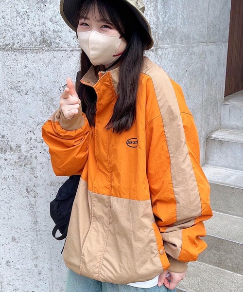 「Snap club」 ナイロンブルゾン M ブルー レディース_画像3