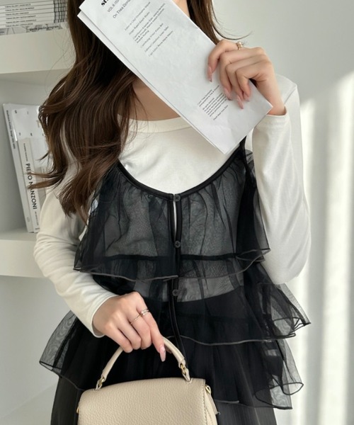 Ada. キャミソール 2way チュール ティアードキャミソール ビスチェ