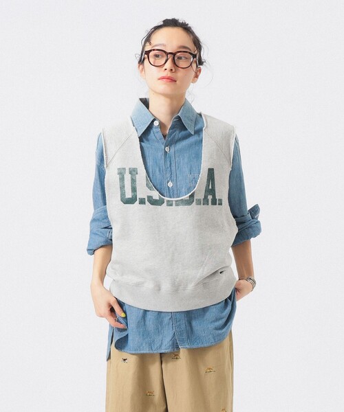 BEAMS BOY（ビームス ボーイ） ベスト ジレ カットオフ スウェット