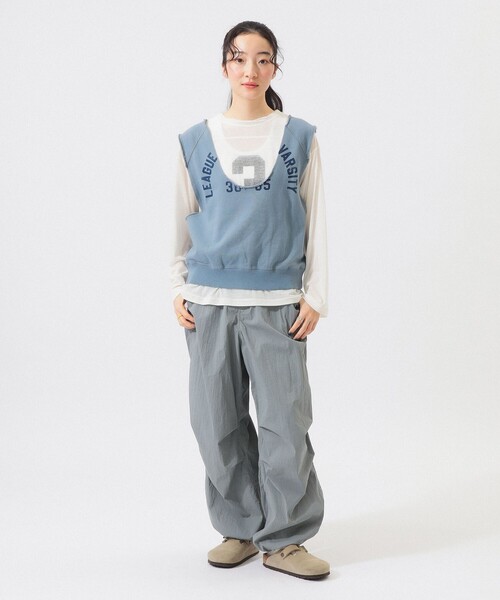 BEAMS BOY 水色 ニットベスト BEAMS BOY（ビームス ボーイ） ベスト ジレ 「5/7値下げ」カットオフ