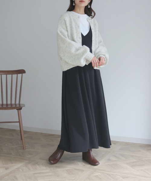 「HER CLOSET」 ニットカーディガン M レッド レディース_画像3