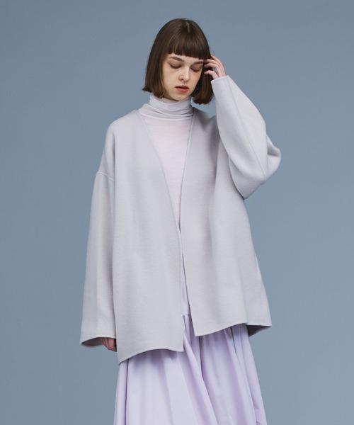 「N.O.R.C」 ノーカラーコート L ラベンダー レディース_画像2