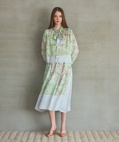 GRACE CLASS ロング スカート パリスカーフプリントスカート