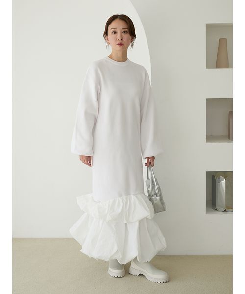 emmi ニットタフタドッキングOP emmi ワンピース ニットタフタドッキングOP : ZOZOTOWN Yahoo!店