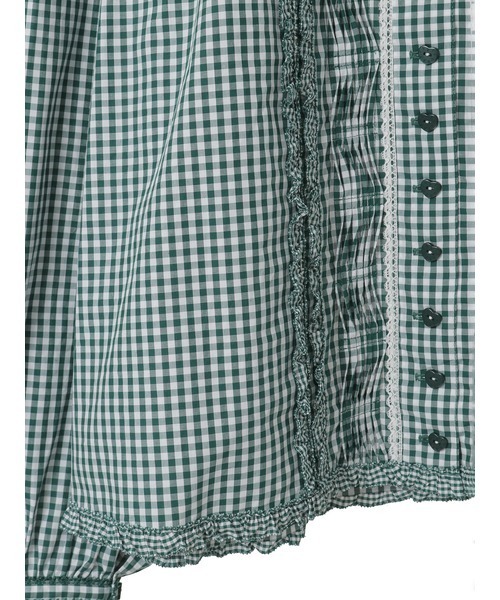 PINK HOUSE（ピンクハウス） ブラウス シャツ フリル襟付きギンガム