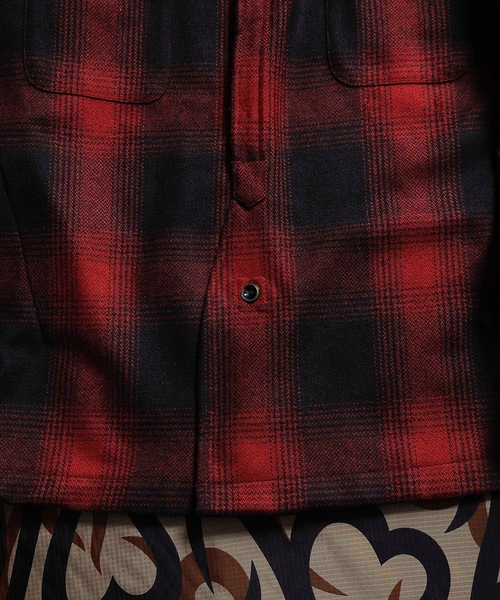 「n(n) BY NUMBER (N)INE」 「TOWNCRAFT」長袖シャツ M ブラック×グリーン メンズ_画像7