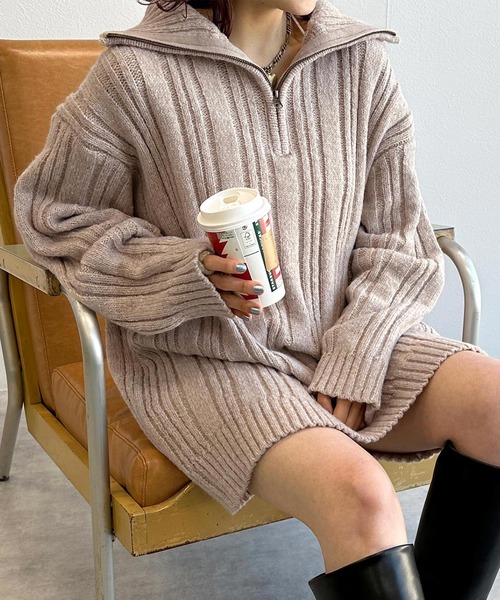 「w closet」 長袖ニット FREE イエロー レディース_画像2