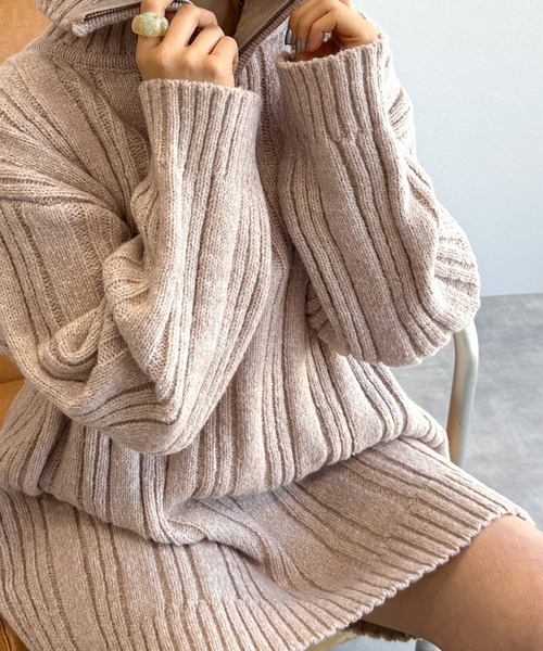 「w closet」 長袖ニット FREE イエロー レディース_画像5