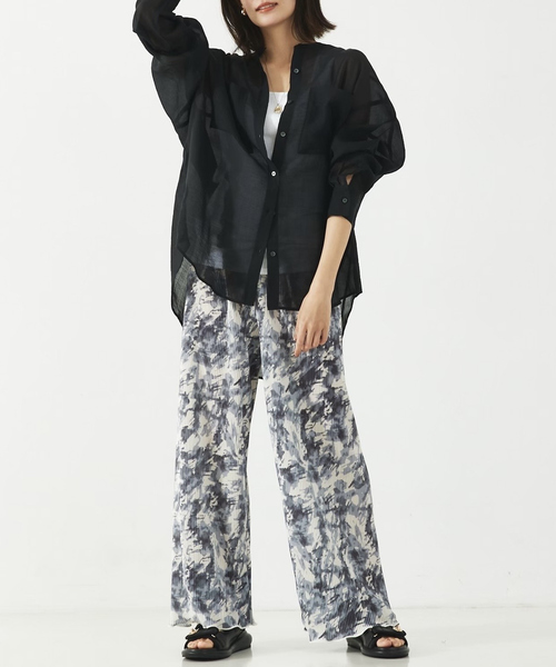 「abahouse mavie」 イージーパンツ フリー ブラック レディース_画像2