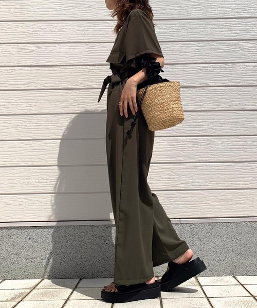 「Q」 オールインワン MEDIUM オリーブ レディース_画像3