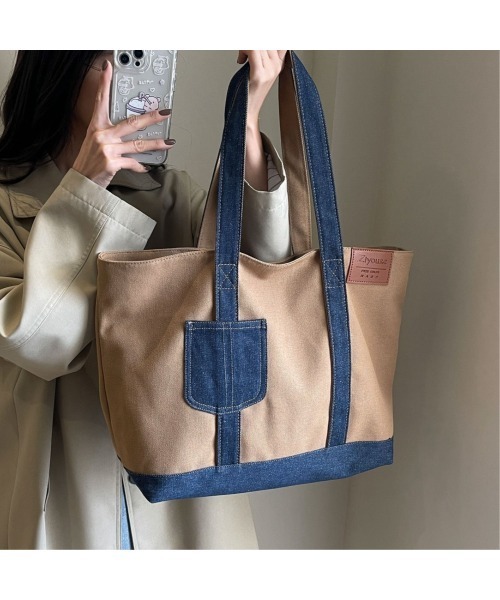 Sakka トートバッグ キャンバス×デニム トートバッグ レディース