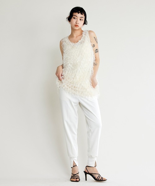 「NOISE MAKER」 イージーパンツ 34 ライトグリーン レディース_画像4