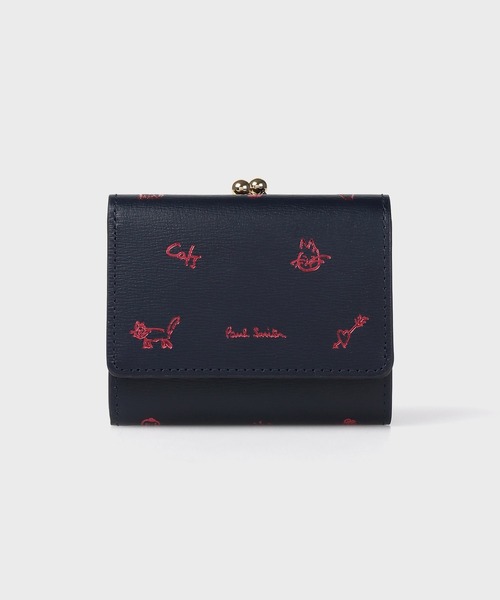 Paul Smith 三つ折り財布 ブラック がま口 黒 総柄 箱付き 楽天市場】ポールスミス 財布 三つ折財布 がま口 レディース ブランド